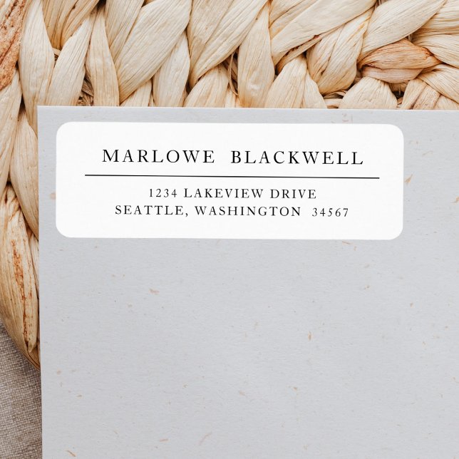 Etiqueta Rótulo de Endereço de Retorno Mínimo Branco Modern (Criador carregado)