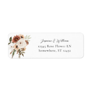 Etiqueta Rótulo de Endereço de Retorno S2 de Boho Floral Ne