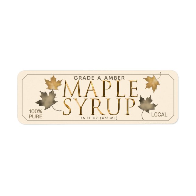 Etiqueta Rótulo de Endereço de Retorno SYRUP MAPLE (Frente)