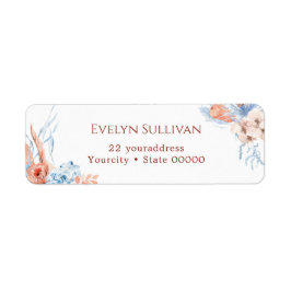 Etiqueta Rótulo de endereço de retorno tropical azul e pêss