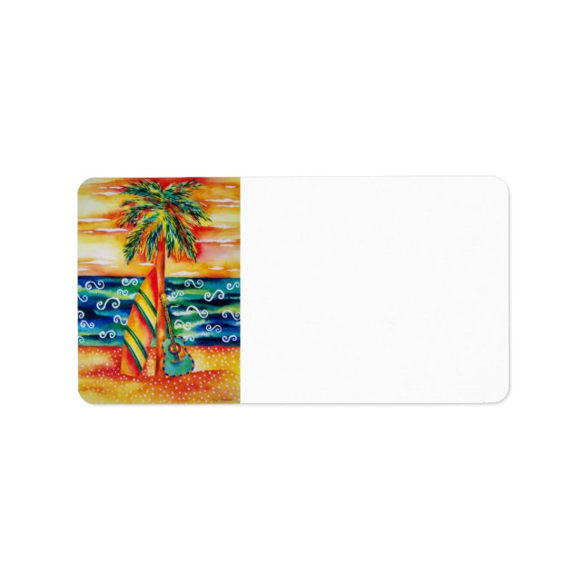 Etiqueta Rótulo de endereço de surfboard e guitarra (Frente)