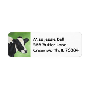 Etiqueta Rótulo de endereço de vaca de Holstein