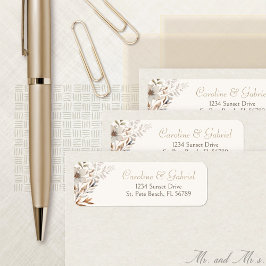 Etiqueta Rótulo de Endereço do Autumn Wildflower