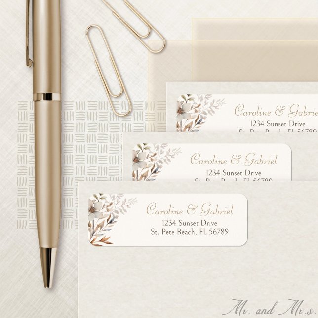 Etiqueta Rótulo de Endereço do Autumn Wildflower (Criador carregado)