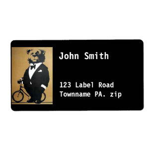 Etiqueta Rótulo de Endereço do Bear preto