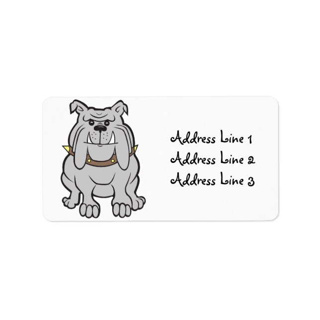 Etiqueta Rótulo de Endereço do Buldogue (Frente)