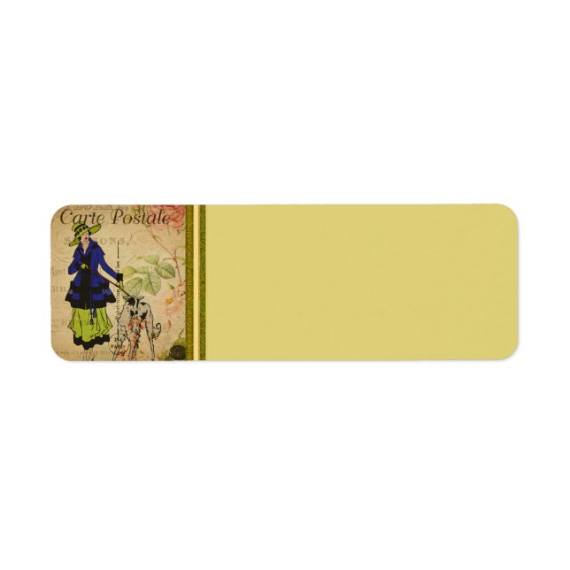 Etiqueta Rótulo de Endereço do Cartão Postal Francês (Frente)