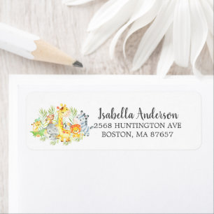 Etiqueta Rótulo de Endereço do Chá de fraldas de Animais