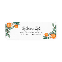 Etiqueta Rótulo de Endereço do Chá de fraldas Gêmeo Laranja