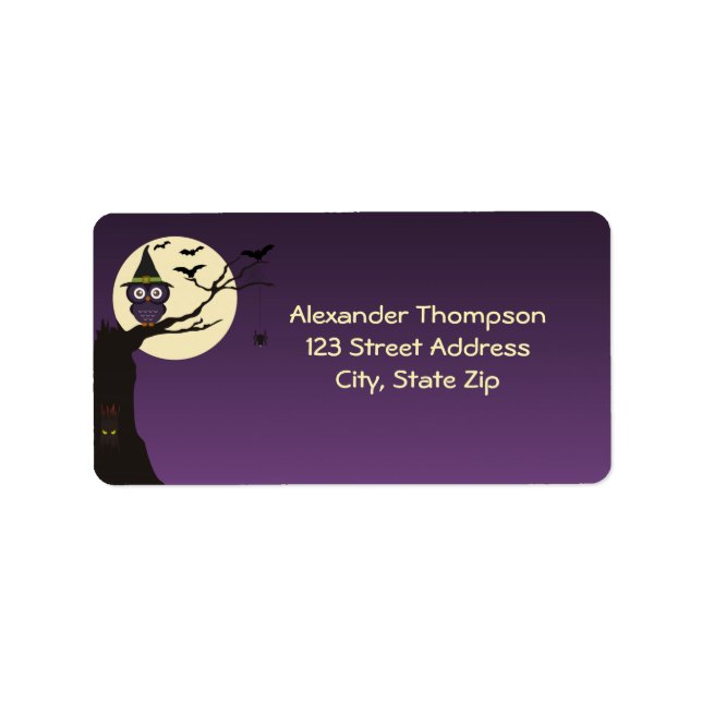 Etiqueta Rótulo de Endereço do Dia das Bruxas na ramificaçã (Frente)