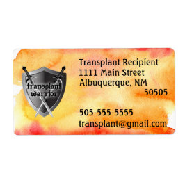 Etiqueta Rótulo de endereço do escudo do guerreiro de trans