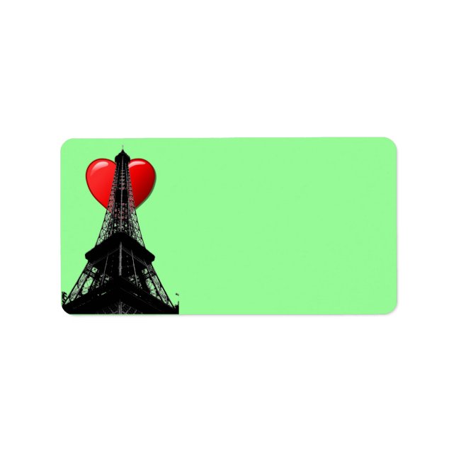 Etiqueta Rótulo de Endereço do Love Paris (Frente)