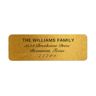Etiqueta Rótulo de Endereço do Luxury Dourado Shiny Foil