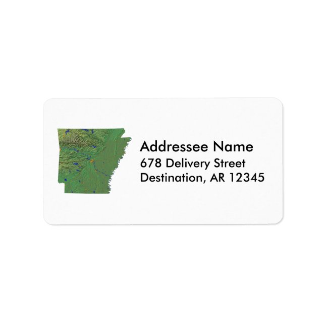 Etiqueta Rótulo de Endereço do Mapa do Arkansas (Frente)