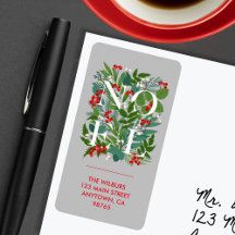 Rótulo de Endereço do NOEL Greenery Berries