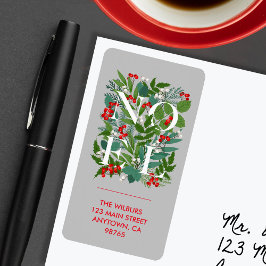 Etiqueta Rótulo de Endereço do NOEL Greenery Berries
