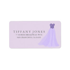 Etiqueta Rótulo de Endereço do Próprio Vestido da Lavanda R