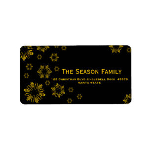 Etiqueta rótulo de endereço do quadro de aviso amarelo Snow