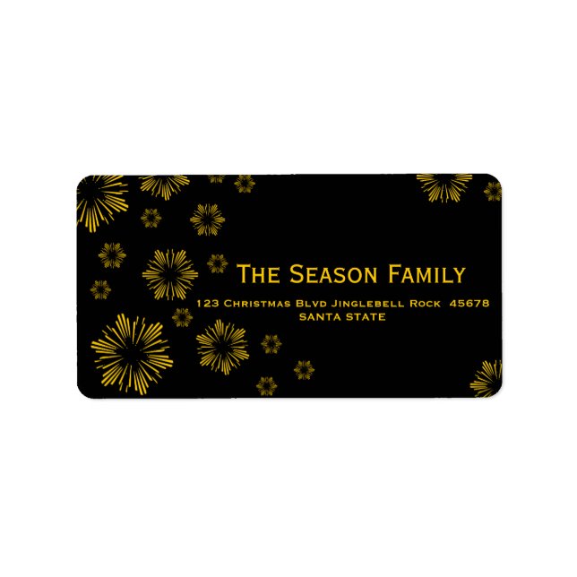 Etiqueta rótulo de endereço do quadro de aviso amarelo Snow (Frente)