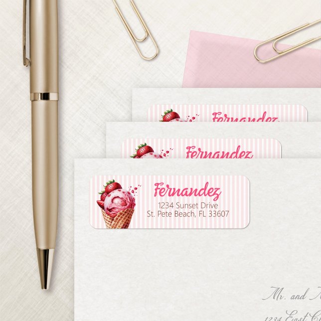 Etiqueta Rótulo de Endereço do Scoop do sorvete (Criador carregado)