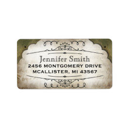 Etiqueta Rótulo de endereço do script de papel do pergaminh