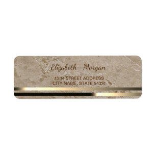 Etiqueta Rótulo de Endereço Elegante Mármore Glamouroso, Li