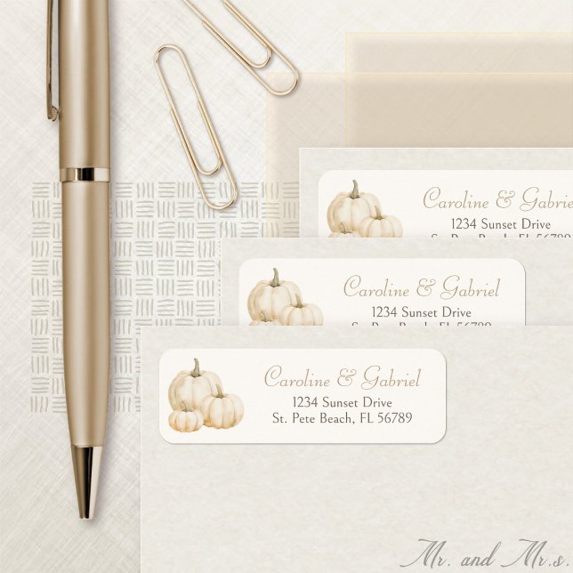 Etiqueta Rótulo de Endereço Elegante Neutro da Bomba (Criador carregado)