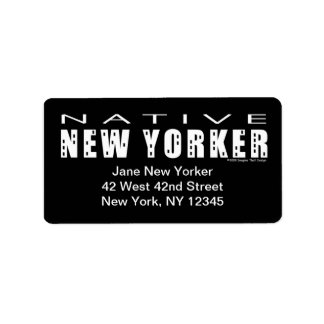 Etiqueta Rótulo de Endereço Escuro do New Yorker Nativo