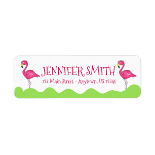 Etiqueta Rótulo de Endereço Flamingo Flamingos, Rosa Person