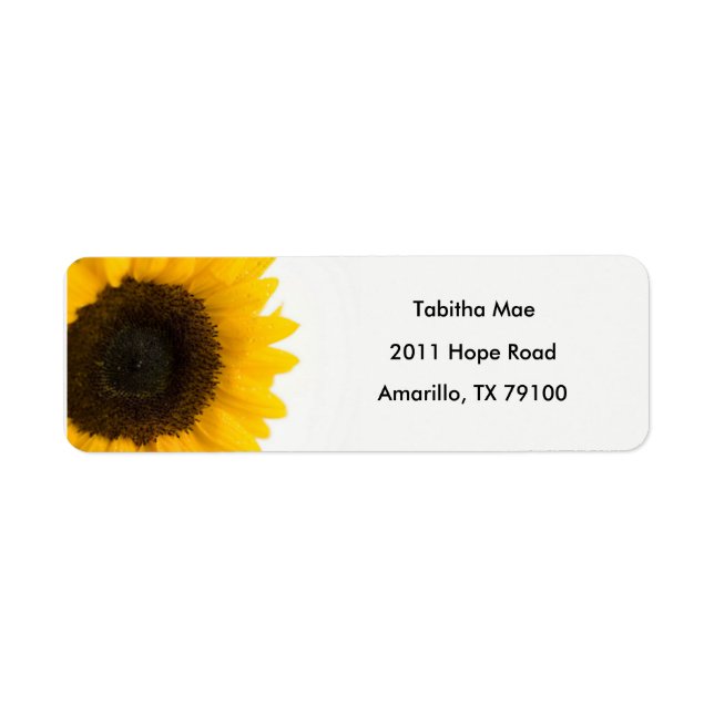Etiqueta Rótulo de Endereço Floral de Sunflower (Frente)