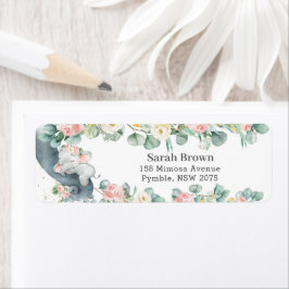 Etiqueta Rótulo de Endereço Foliar Floral do Elefante Dormi