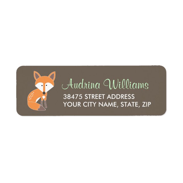 Etiqueta Rótulo de Endereço Fox Woodland (Frente)