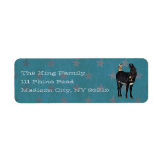 Etiqueta Rótulo de endereço INDIGO DONKEY & OWL