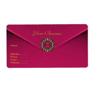 Etiqueta Rótulo de Endereço Joia de Veludo Rosa