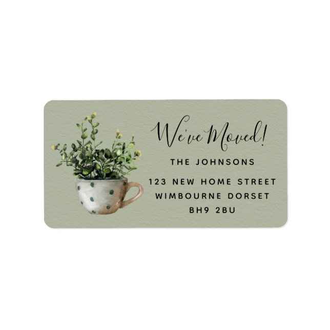 Etiqueta Rótulo de Endereço Moderno Movido (Frente)