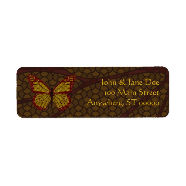 Etiqueta Rótulo de Endereço Monarca Chinês (Frente)