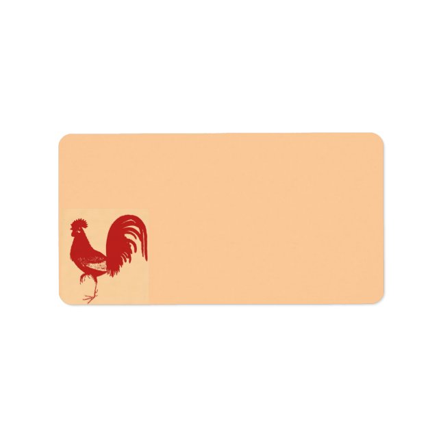 Etiqueta Rótulo de Endereço Rooster Vermelho (Frente)