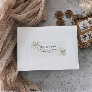 Etiqueta Rótulo de Endereço RSVP de Casamento de Folhagem