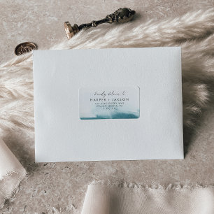Etiqueta Rótulo de Endereço RSVP de Casamento de Teal em Ág