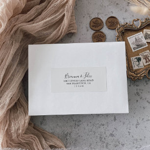 Etiqueta Rótulo de Endereço RSVP de Casamento Minimalista