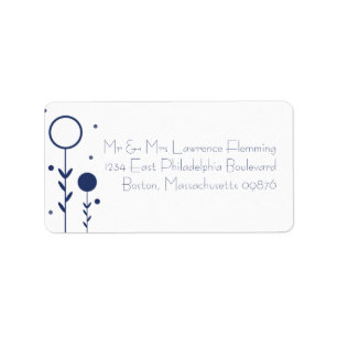 Etiqueta Rótulo de Endereço RSVP Moderno de Ponto Floral 