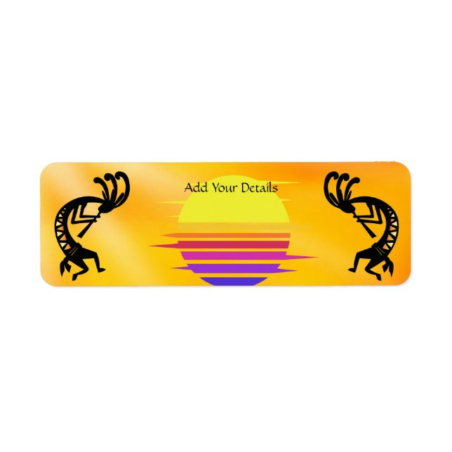 Etiqueta Rótulo de Endereço Sun Kokopelli no Sudoeste (Frente)