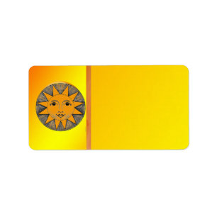 Etiqueta Rótulo de Endereço Sun Sorridente