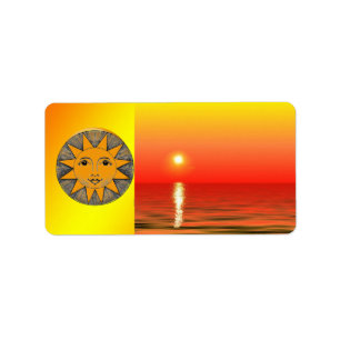Etiqueta Rótulo de Endereço Sun Sorridente