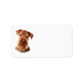 Etiqueta Rótulo de Endereço Terrier Airedale