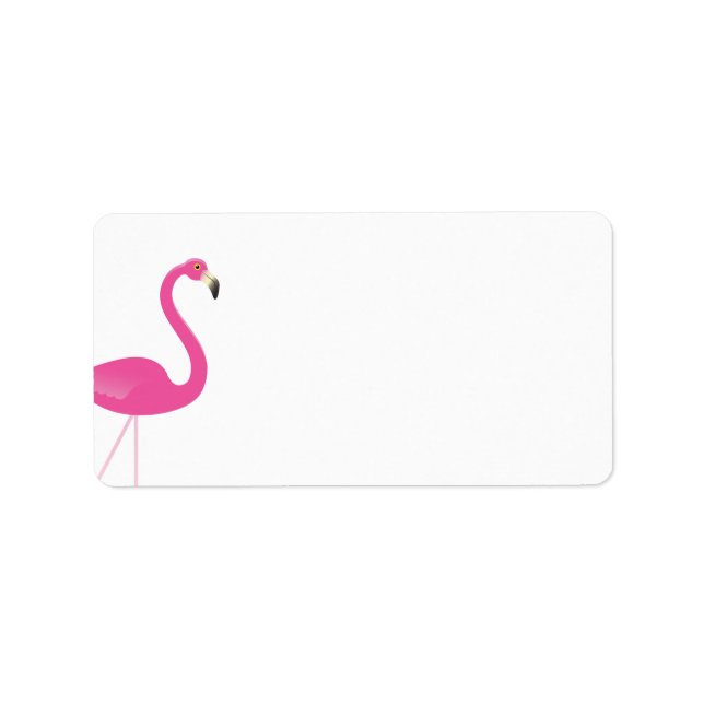 Etiqueta Rótulo de Endereço Trendy Flamingo (Frente)