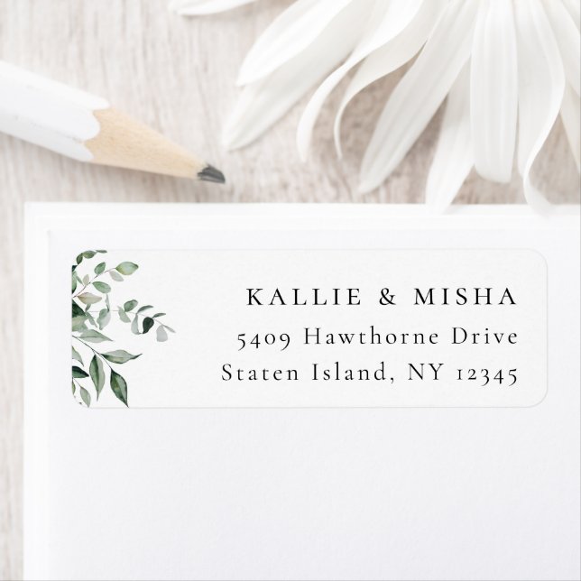 Etiqueta Rótulo de Endereço Verde Botânico Natural (Insitu)