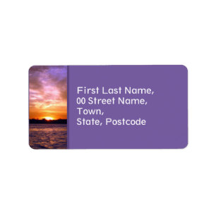 Etiqueta Rótulo de Endereço Violet Sunset