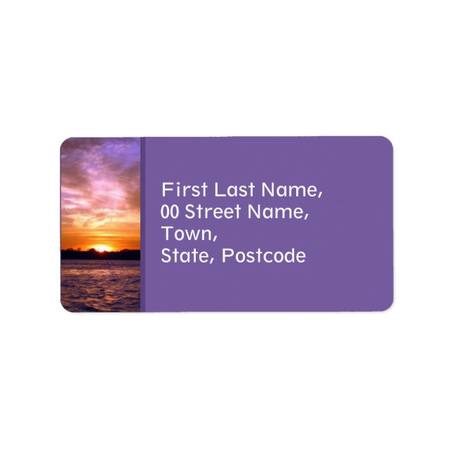 Etiqueta Rótulo de Endereço Violet Sunset (Frente)