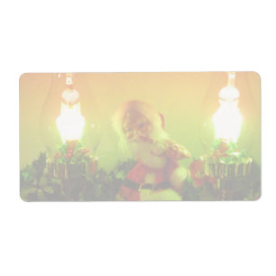 Etiqueta Rótulo de Entrega das Luzes de Bolha e Papai Noel 